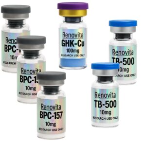 GLOW Stack 1200×1200 (1) Glow Stack — Qty 3: BPC-157 (10 mg vials) + Qty 2: TB-500 (10 mg vials) + Qty 1: GHK-Cu (100 mg vial) (RESEARCH USE ONLY)
