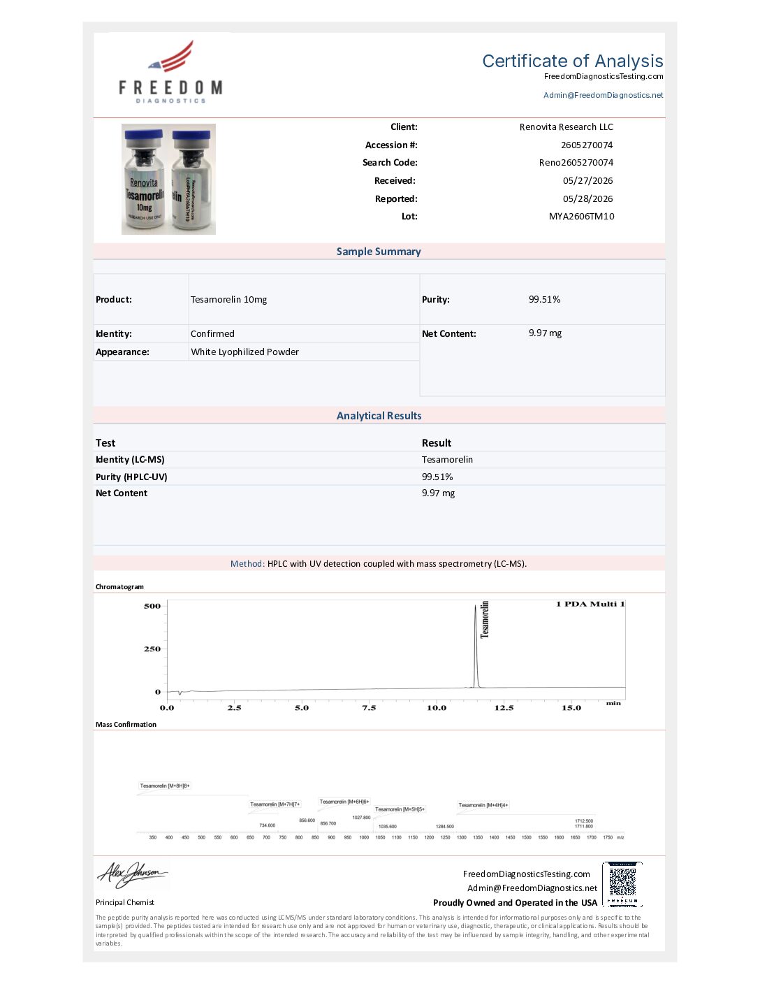 Tesamorelin-10mg (RESEARCH USE ONLY) - Image 2