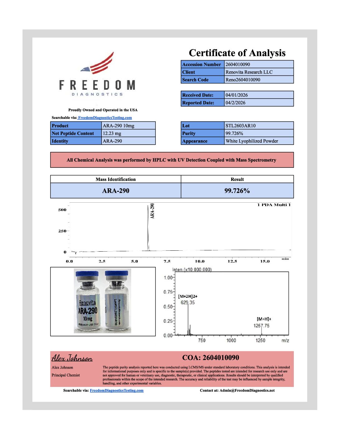 ARA-290 10mg (RESEARCH USE ONLY) - Image 2