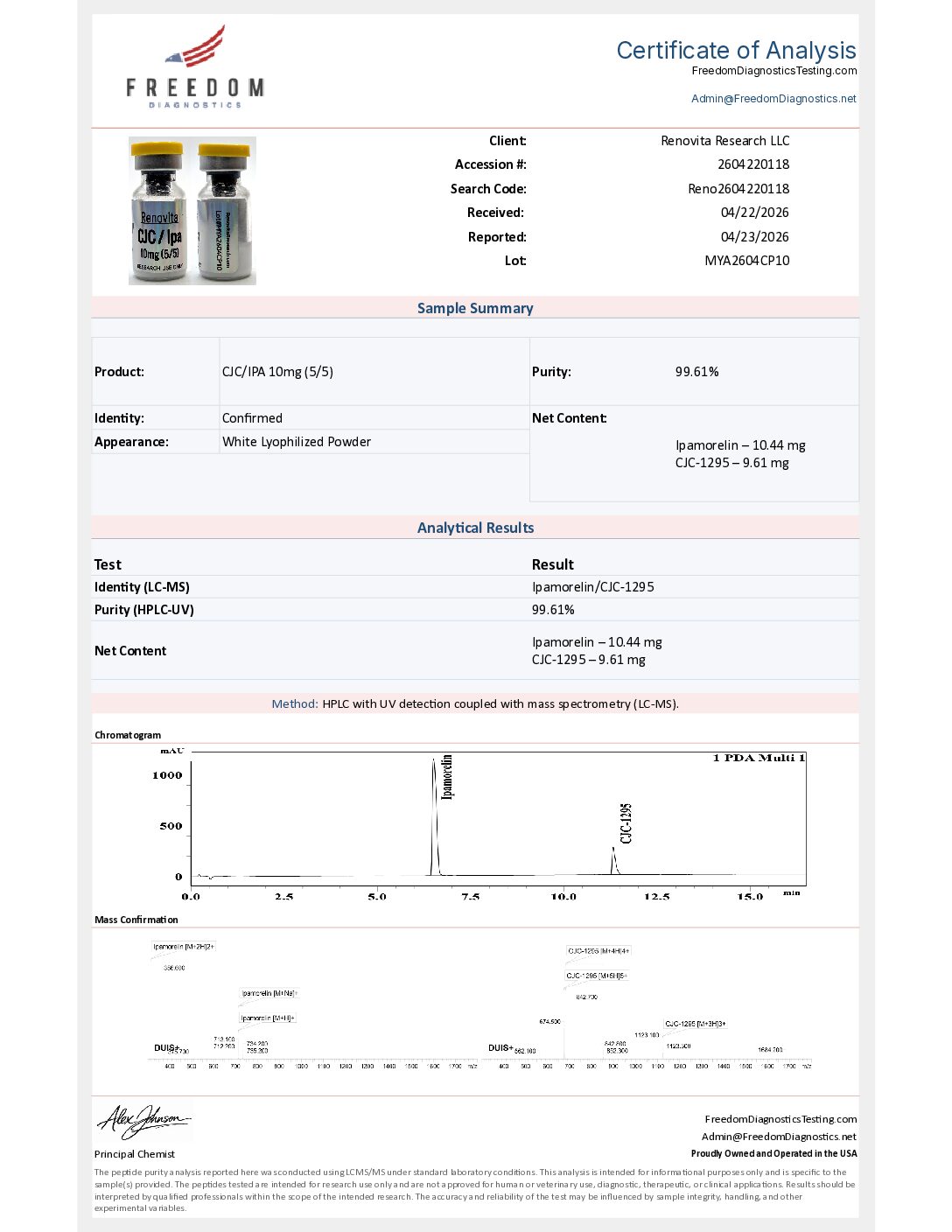 CJC/Ipa 20mg {10mg/10mg} (RESEARCH USE ONLY) - Image 2