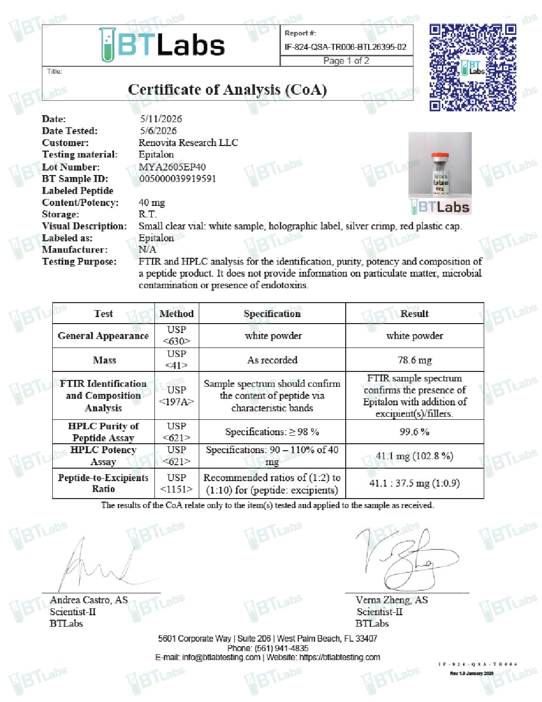 Epitalon 40mg (RESEARCH USE ONLY) - Image 2